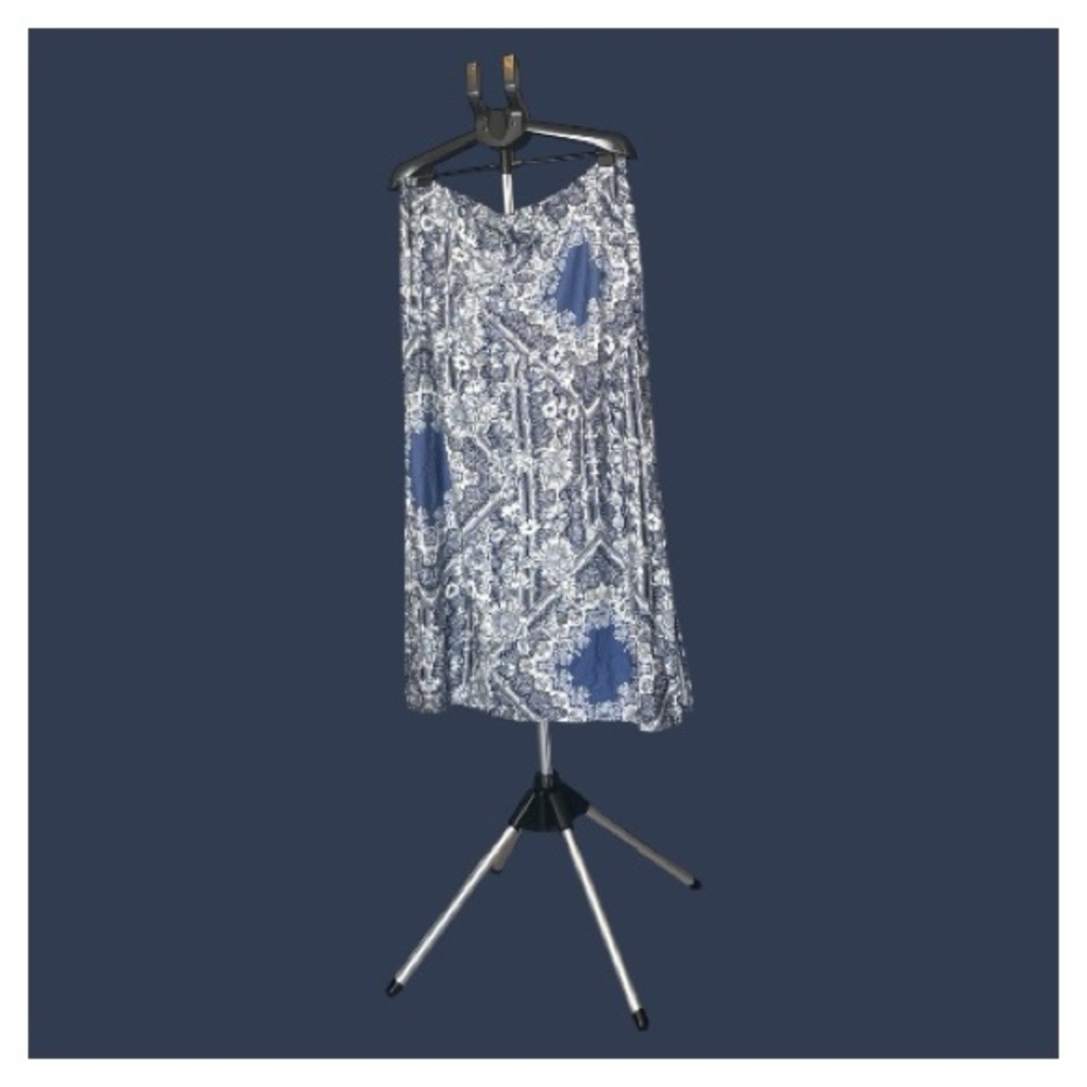 Chico's Blue and White Maxi Skirt